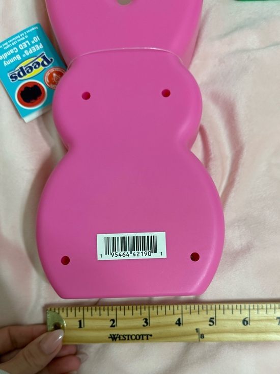 NWT PEEPS Easter Decor Bundle Bunny String Lights LED Candle Pink Spring Basket - Picture 9 of 10